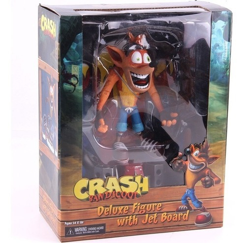 Figura Crash Bandicoot Deluxe Figure Con Tabla Jet Neca