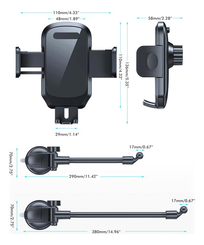 Suporte Para Telefone De Carro Gooseneck, Suporte