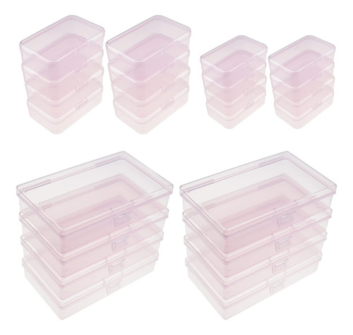 Paquete 24 Recipientes Plásticos Con Bisagras Rosa