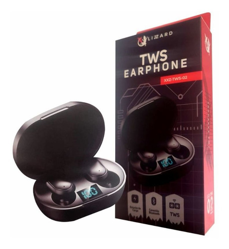 Auriculares Audifonos Tws X-lizzard Negro - Xxz-tws-02 Color De La Luz Azul