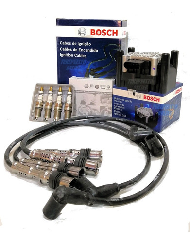 Kit Cables Bosch + Bujias + Bobina Original Vw Gol Power 1.4