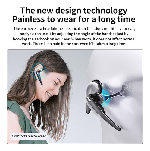Audífono Manos Libres Bluetooth Inalámbrico, Llamada 10h Hd