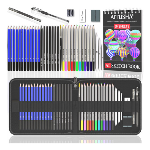 Kit De Dibujo Artístico Juego Completo De 42 Piezas, Cuadern