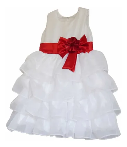 Vestido branco hotsell com laço vermelho