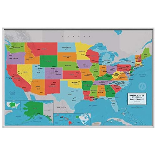 Mapa De Estudiantes De Estados Unidos Laminado | Versiã...