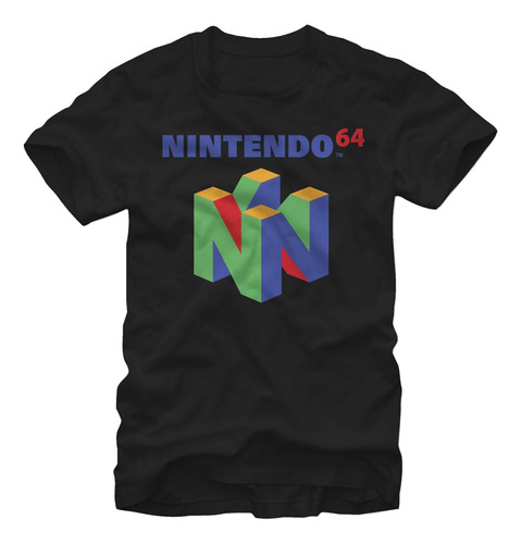 Camiseta Nintendo 64 Logo - Consola Clásica Gamer - Negra