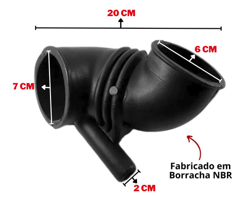 Mangueira Filtro Ar S10 2.8 2006 A 2011 Com Abraçadeira
