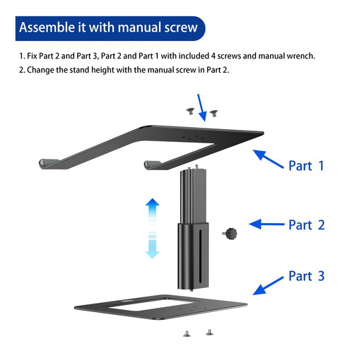 Soporte De Aluminio Para Laptop, Ergonómico, Ajustable,