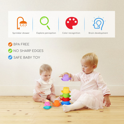 Toymytoy, 8 Unidades De Copos Empilháveis Coloridos Toy Earl