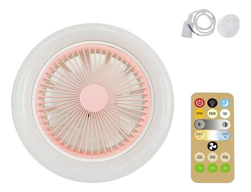 Ventilador De Techo De 30 W Con Lámpara De Iluminación, Base