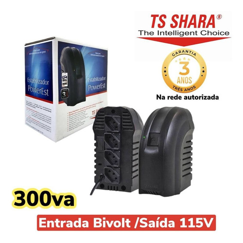 Estabilizador Powerest 300va Biv/115v 9001 Ts Shara