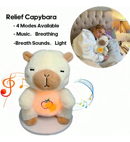 Peluche Capibara Calma Ansiedad, Para Dormir. Vers. 4 Modos