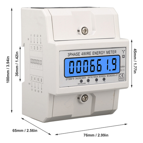 Medidor De Electricidad Trifásico Con Retroiluminación De 4