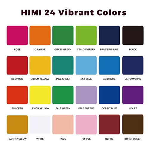 Set De Pintura Gouache Himi, 24 Colores X 30 Ml, Diseñ...