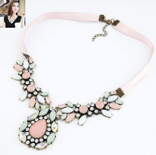 Collares Maxi Grande Con Cristales Para Vestido Blusa
