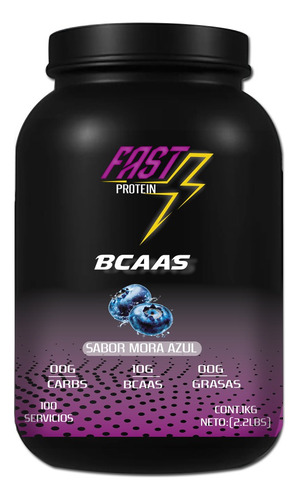 Aminoácidos Bcaas Fast Protein 1 Kg Sabores 100 Servicios Mora Azul