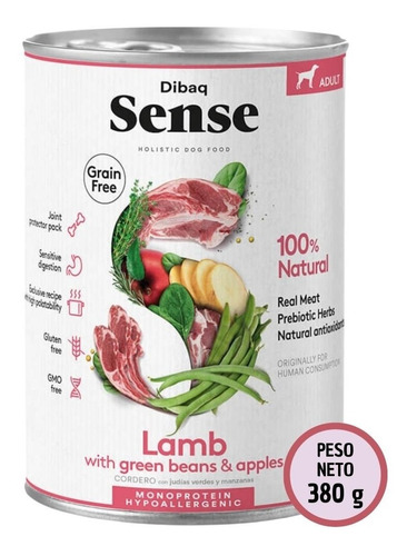  Alimento Húmedo Perro Adulto Sense Sabor Cordero 380g