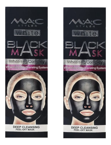 X2 Mascarilla Facial Negra Mac Limpieza Poros Puntos Negros
