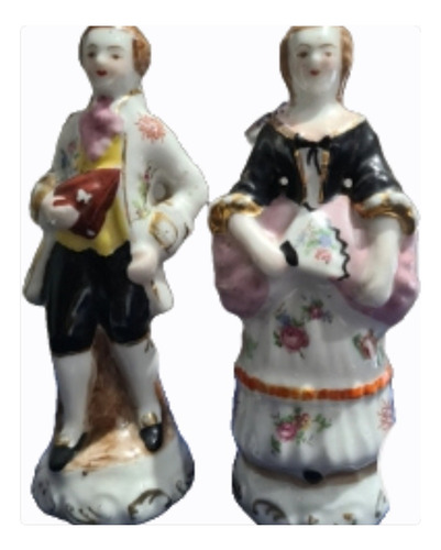 Dos Estatuillas Figuras Porcelana Antiguas