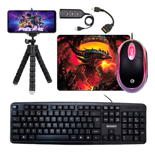 Mobilador De Freefire E Outros Jogos Kit Com Suporte Tripé