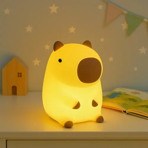 Luminária Capivara Abajur Silicone Recarregável Muda Cor - R$ 29,8