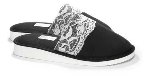comprar Pantufla Mujer Invierno Con Puntilla. Mod. 1390. Pear 