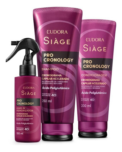 Siàge Pro Cronology Shampoo +condicionador + Leave In Eudora