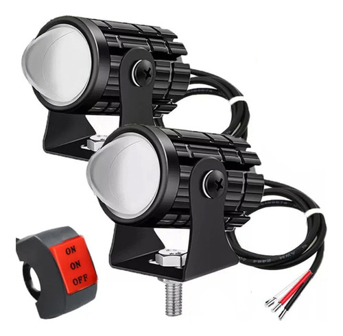 Mini Faros Led Para Motocicleta, 2 Unidades, Con Interruptor