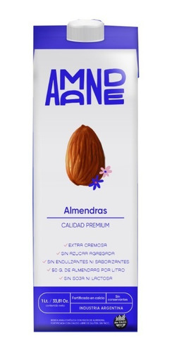 Bebida Almendra Original Sin Tacc Sin Azúcar Amande 1lt X16u