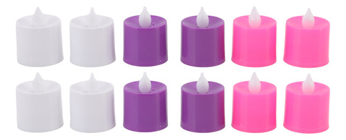 Velas Led Sin Llama De Tés Coloridos Para Bodas, 12 Piezas