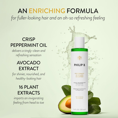 Philip B. Shampoo De Abacate Com Hortelã-pimenta 7,4 Onças +