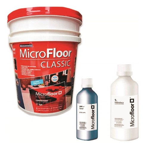 Combo Microcemento Microfloor 17kg + Hid Laca 1l + Color0,5l