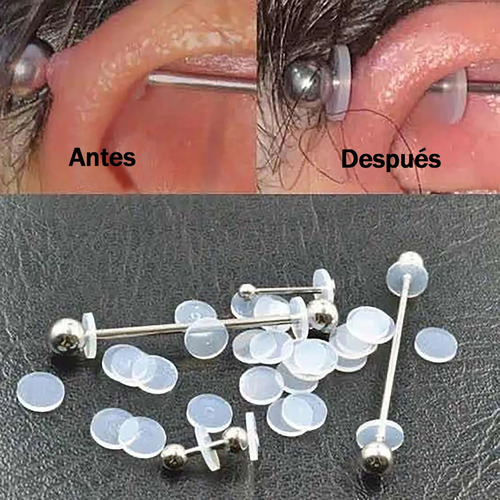 50pcs Discos De Silicon Para Eliminar Piercing Bumps Almohadilla De Fijación De Silicona Para Piercings De Oreja