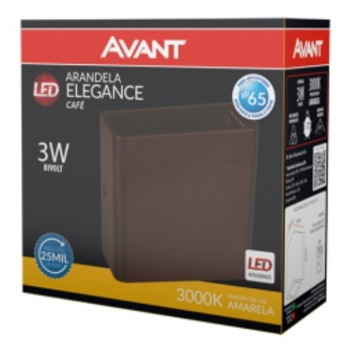 Imagem 2 de 7 de Arandela Led Elegance 3w Avant 2 Fachos Branco Quente Ip65