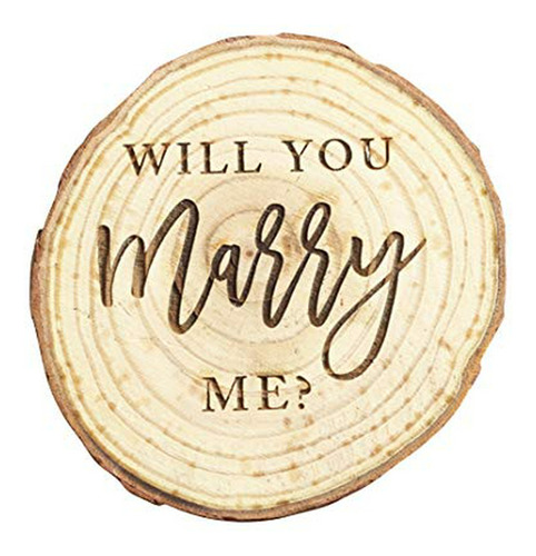 Caja Anillo Compromiso  Marry Me  Roble Real
