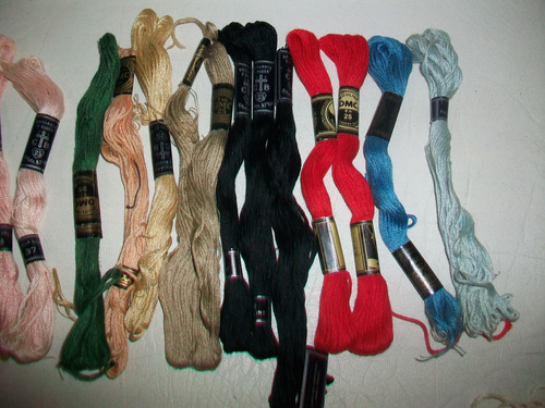 Hilos Pra Bordar Antiguos D'alger-dmc-silk Floche-borgo Lote Varios (Usado)