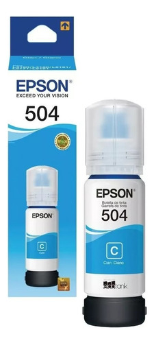 Cartucho De Tinta Epson T504220 Color Cian De 70 Ml