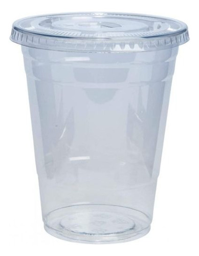 Vasos Plásticos Pet Con Tapa 355cc/12oz (50 Unidades)