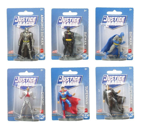 Coleção Completa C/ 6 Mini Figuras Justice League Dc Mattel