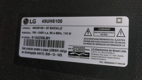 Placa Fonte Tv 49uh6100 49uh6000 Eax67066601 Original (Usado)