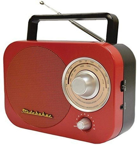 Radio Am/fm Transportable Studebaker Radio En Color Cerceta 