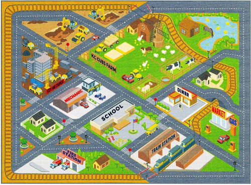 Playtime Collection Country Farm Road Map With Construc...