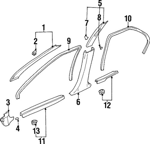 Goma Márco Puerta Delantera Lancer Mirage 1997 1999  - 2001