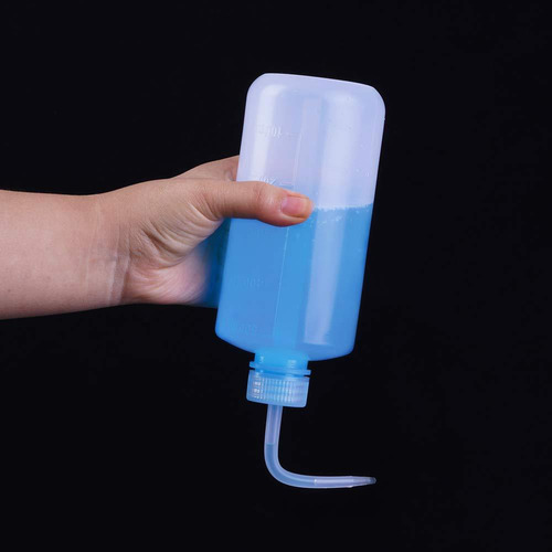 2 Almotolia Pisseta Plástico Transparente Bico Curvo 500ml