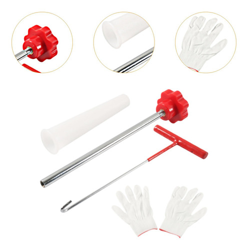 Kit De Ferramentas Para Válvula De Pneu Vermelho 4 Peças
