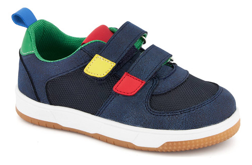 Tenis Casual Ferrato Ajuste Velcro Para Niño Azul