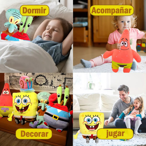 5 Peluches Bob Esponja,patricio,gary,calamardo,eugeneh.krabs