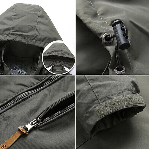 Chamarra Impermeable Con Capucha Transpirable Para Hombre