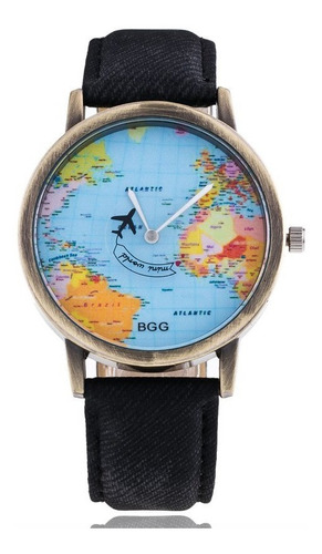 Reloj Avion Mapamundi Reloj Viajero Mapa Mundi