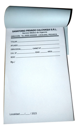 30 Block Recetarios Médicos - 11x17cm. Papel Blanco De 70gr.